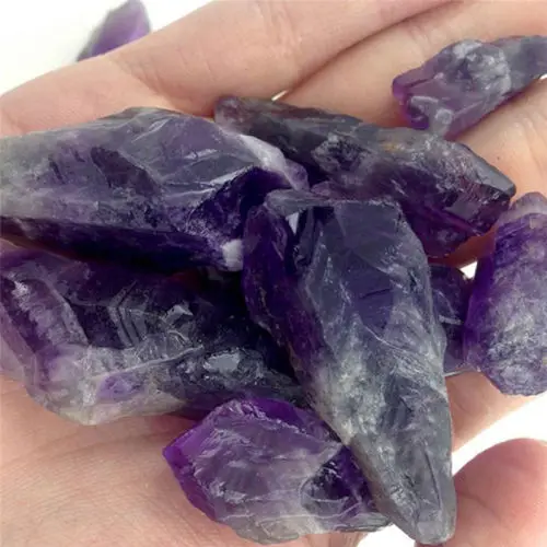 

100g Natural Solid Purple Amethyst Point Quartz Crystal Stone Mineral Specimen For Home Decoration
