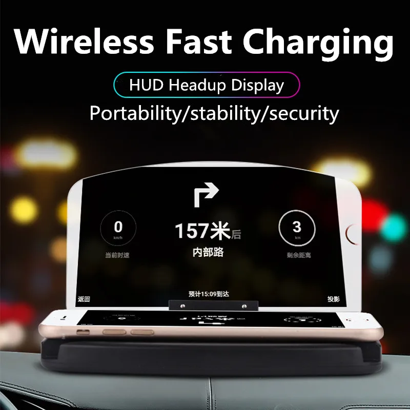 HUD High Definition Head-up Display Navigation Projector Wireless Charger holder For Samsung Galaxy S9 S8 S7 for iPhone X 8 XS | Мобильные