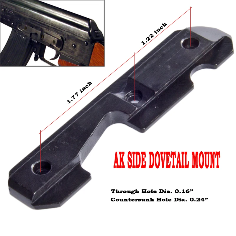 Sinairsoft AK 47 Steel Side Dovetail Scope Mount Rail Model TL M47SR