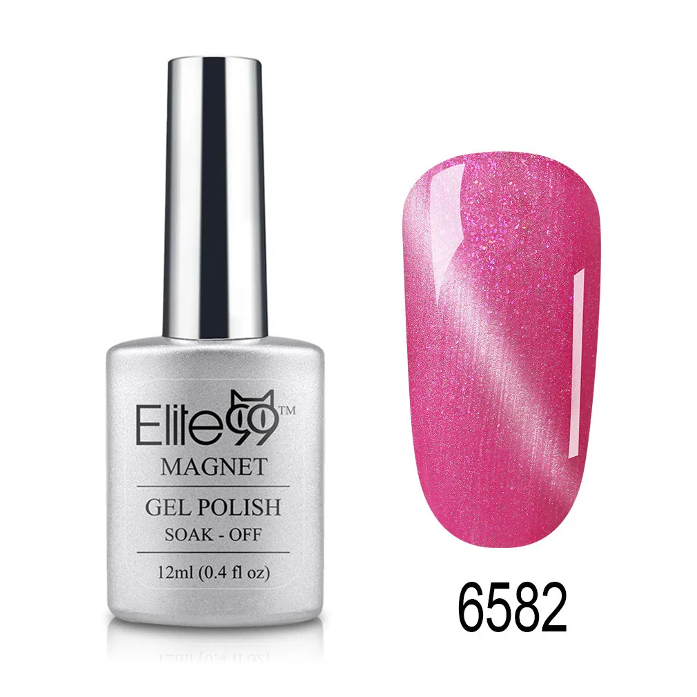 Elite99 12ml Cat Eye Gel Nail Polish Soak Off Magnetic UV Gel Varnish Nail Art Manicure Gel Semi Permanent 3D Effect Gel Lacquer - Цвет: 6582