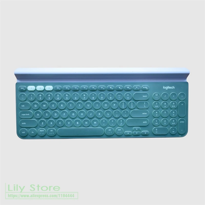 Для logitech K780 мульти-устройство силиконовый пыле Механическая Беспроводной покрытие клавиатуры Bluetooth Защитная крышка Беспроводной клавиатура - Цвет: Зеленый