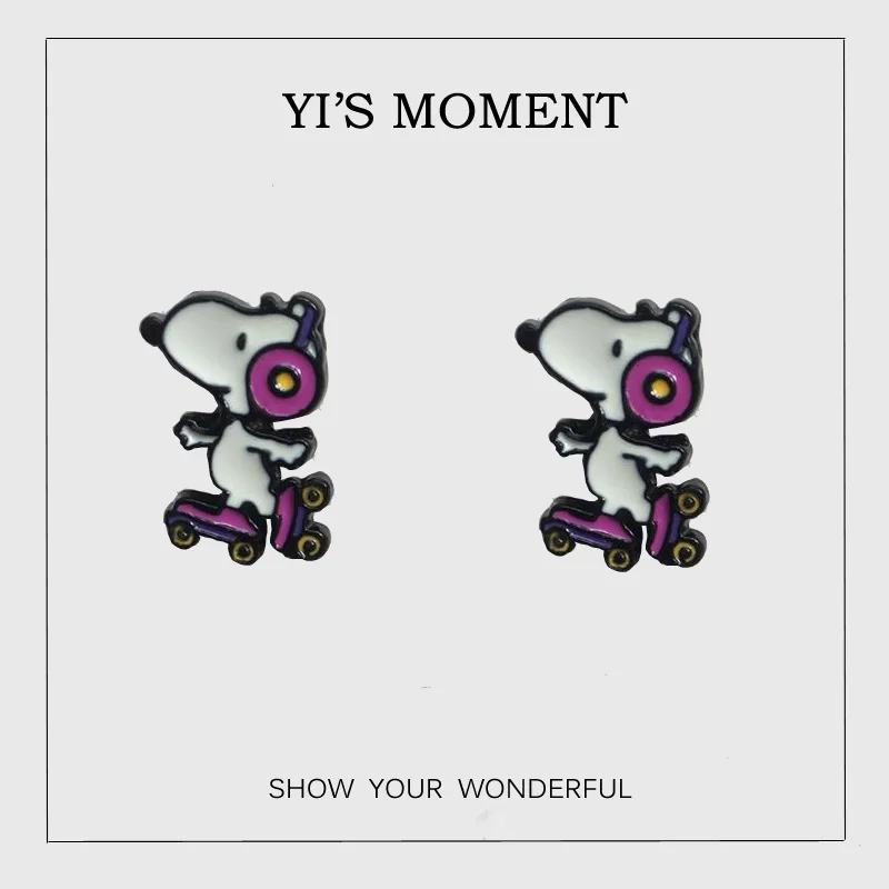 

2019 birthday Gift Enamel stud Earrings dog Earring for kids