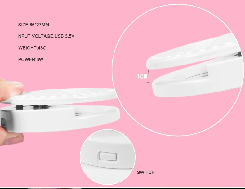 Кольцевой светильник для селфи, портативная вспышка со светодиодной подсветкой для камеры, телефона, для улучшения фотографии, светильник ing для iPhone, samsung, Xiaomi Phone