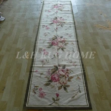 2.5 'x10' бегун ручной работы Цветочные Английский сад Шерсть Кружево Ковры
