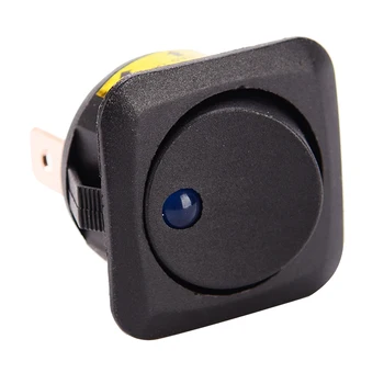

25mm 12V 25A LED Rocker Switch 3 pins ON-OFF Rocker Toggle Switch Round Dot Blue LED Light Car Dashboard Boat car accessories