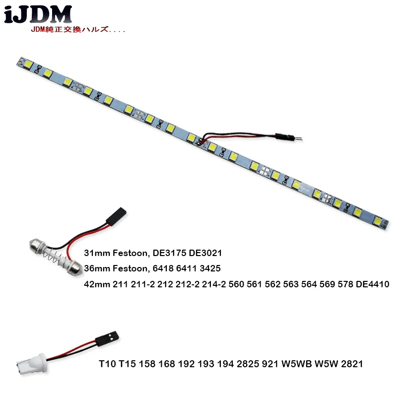 IJDM18-SMD-5050 T10 W5W) Светодиодная лента с usb-питанием для багажник автомобиля багажном отделении или внутреннее освещение, Ice Blue/6000 К ксенон белый/синий, 12V