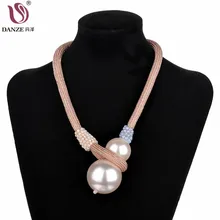 DANZE, новинка, готический большой двойной чокер с искусственным жемчугом для женщин, шикарные хрустальные бусы, веревочное ожерелье, женские темпераментные ювелирные изделия