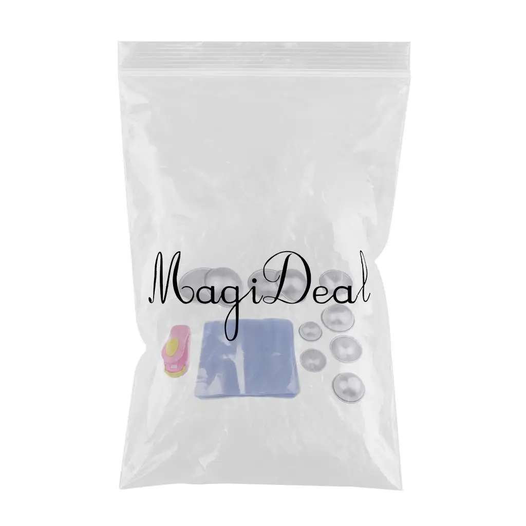 5 Set Aluminum Half Round Bath Bombs Mold With 1 Capper & 200 pcs Wrap Bag DIY Soaps ,Candles and Cake Decorating Mould Tools