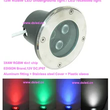 IP67, высокая мощность, 12 Вт RGBW напольный Путь Света, подземный свет, 3x4 Вт RGBW 4in1, 12VDC, DS-11C-D120-12W-RGBW, 2 года гарантии