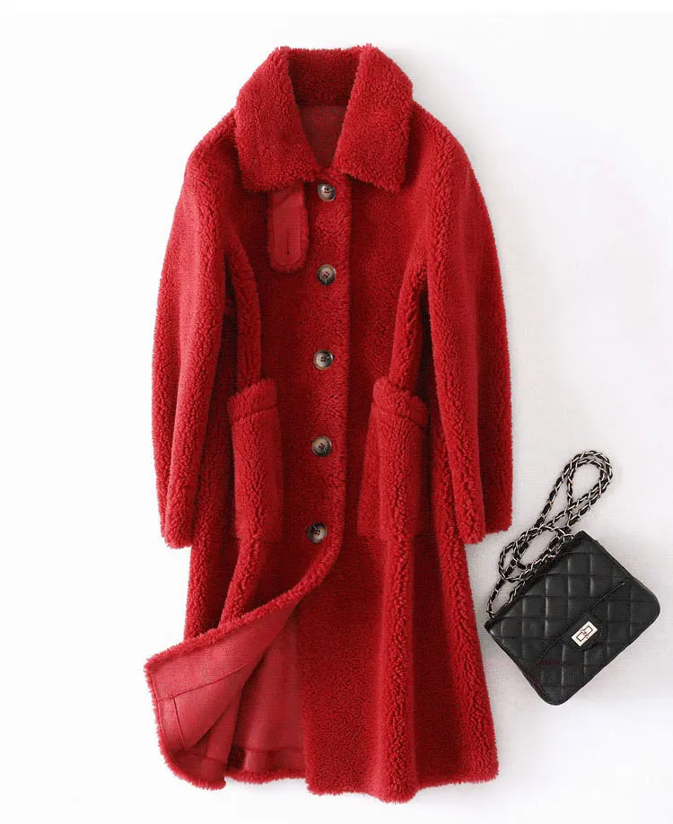 Шерстяное Женское пальто размера плюс, новинка, женская верхняя одежда со стоячим воротником, куртка из смесовой шерсти, куртки, Повседневная осенне-зимняя элегантная женская верхняя одежда - Цвет: red