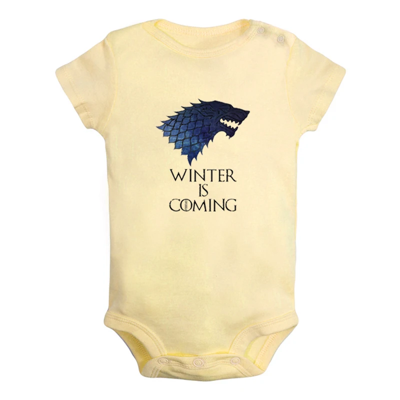 Game of Thrones House Stark Direwolf Winter Is Coming Design Newborn Girls Outfits Jumpsuit Print Infant Bodysuit Clothes - Цвет: JaBaby914YD