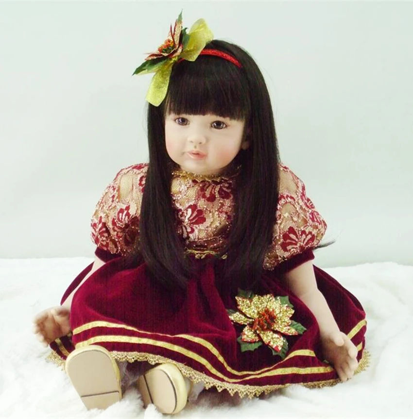 

22" Christmas gift doll Reborn Babies Doll Realistic Real Looking Soft Silicone Reborn Baby Dolls Bonecas Brinquedos