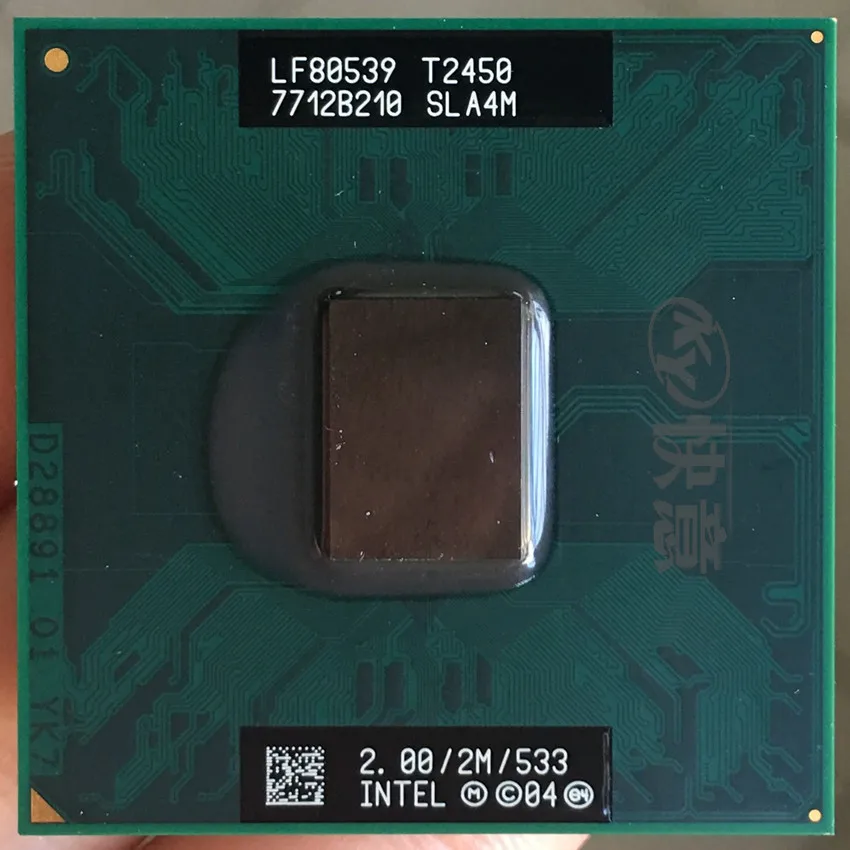 Для ноутбука Intel Core Duo T2450 cpu 2M 2,00 GHz 533 MHz PGA ноутбук процессор совместимый с чипсетом 945 943