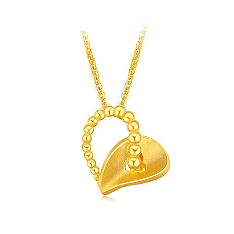 

Pure 999 24K Yellow Gold Heart Pendant 1.98g