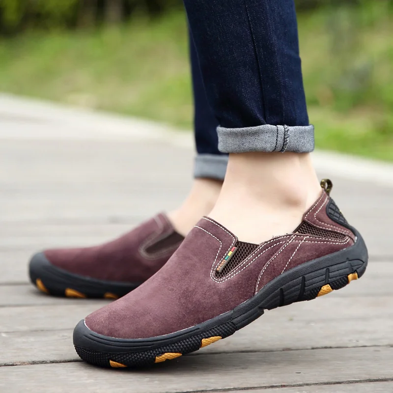 DESERT RAM Brand Non Slip Shoes Casual Shoes Genuine Leather Loafers Men Breathable Flats Men Waterproof Loafers Anti-Collision (15)