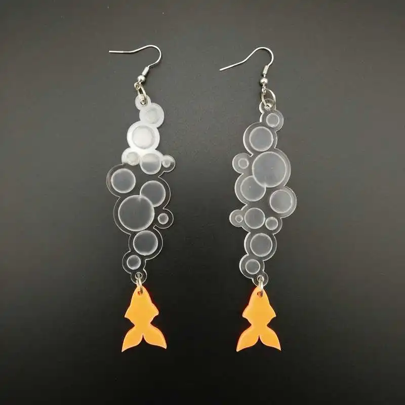

Euroepan Fashion Personality Transparent Bubble Long Fish Earrings For Women
