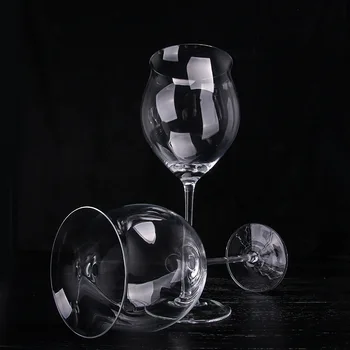 

New! Classic Handmade Transparent 450ml Goblet Wine glass Bordeaux Bubble Originality transparent Lead-free Crystal Cup 4pcs