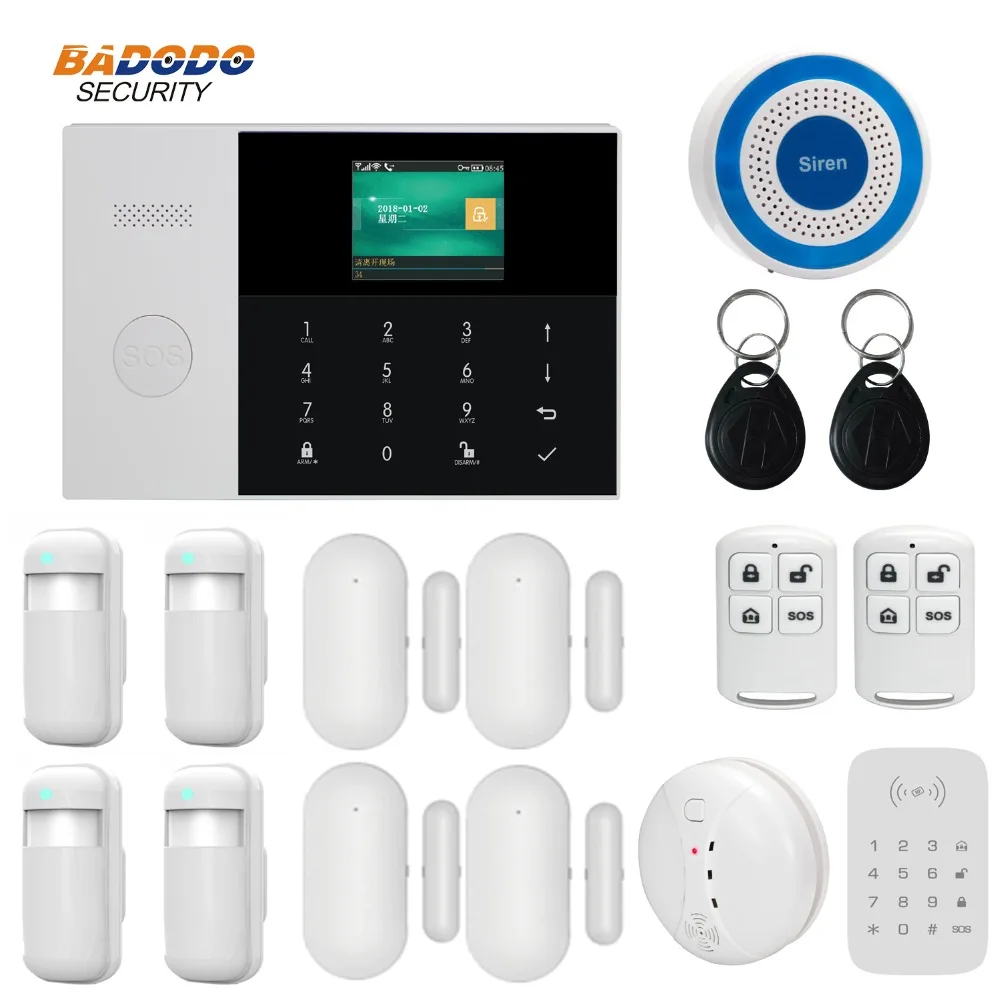 

Wireless WiFi 3G GSM GPRS home Alarm system APP remote control with 2.4 inch LCD screen for 433MHz smart Home Security Alarm