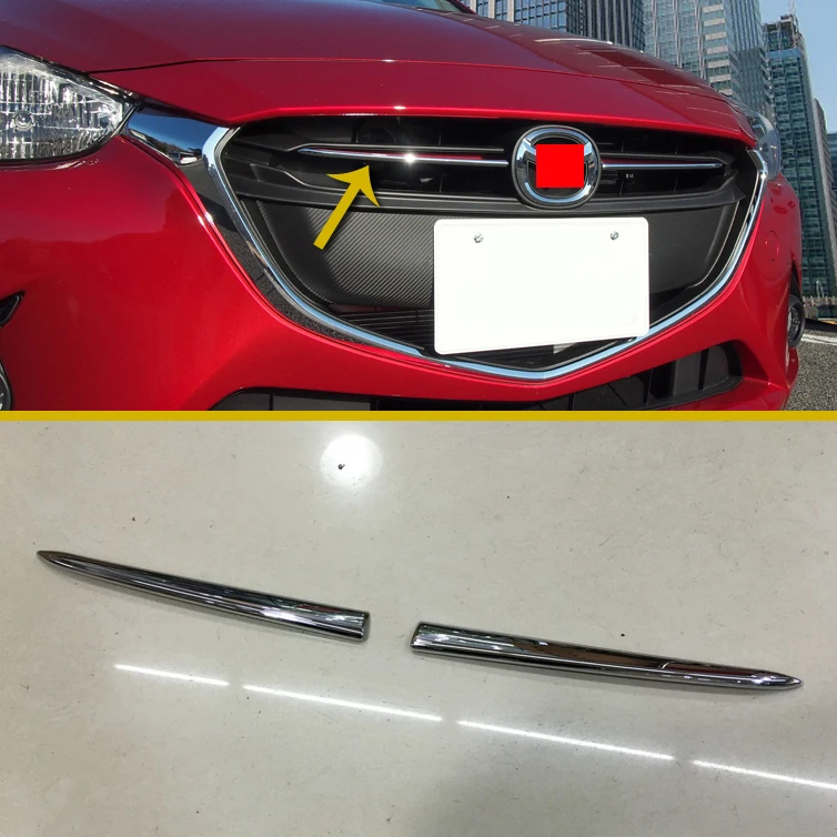 

For Mazda 2 Demio DJ DL 2015 2016 2017 ABS Chrome Front Grille Cover Trim