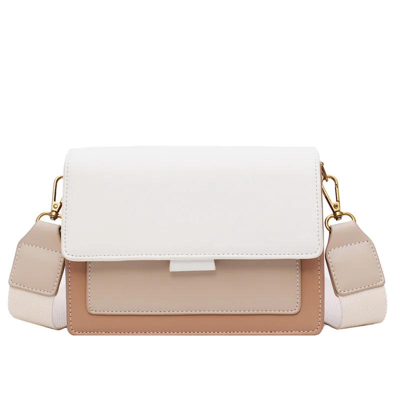 

Contrast color Leather Crossbody Bags For Women 2019 Travel Handbag Fashion Simple Shoulder Messenger Bag Ladies Cross Body Bag