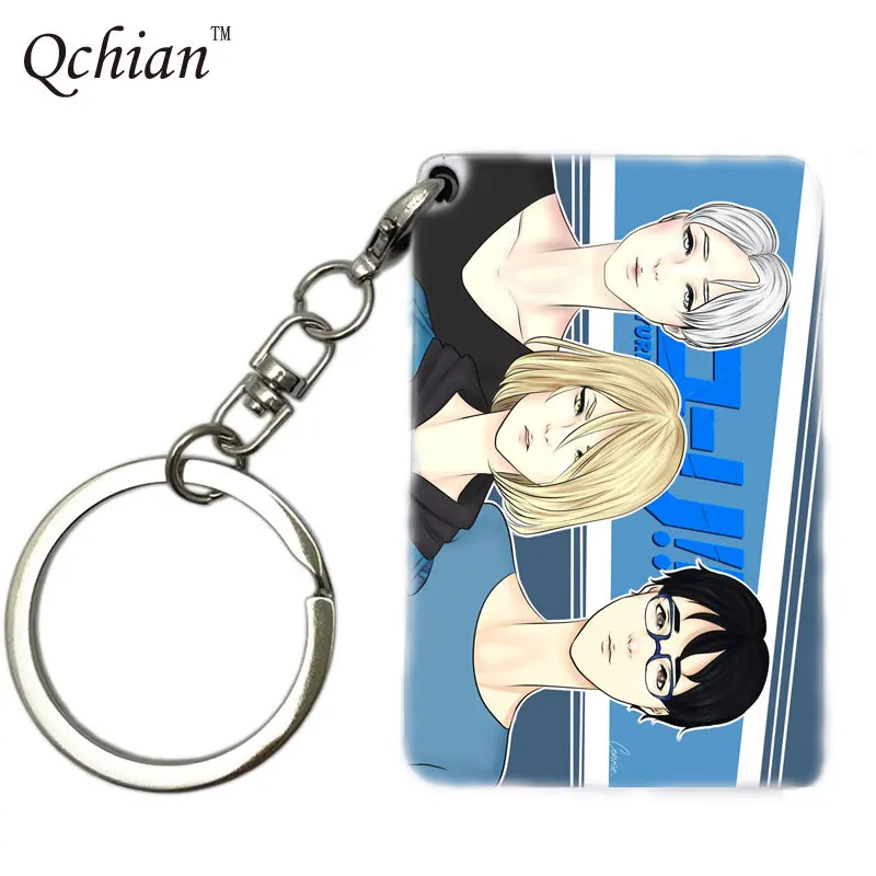 

1pcs YURI on ICE Keychain Anime Victor Nikiforov Yuri Katsuki Pendant Keyrings