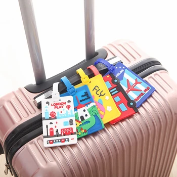 

Carton Luggage Tag Car Stitch Travel Accessories Silica Gel Suitcase ID Address Holder Baggage Boarding Tags Portable Label