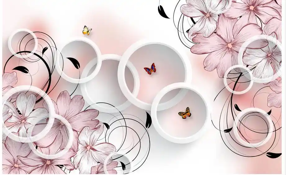 Modern Minimalist Aesthetic Hand Painted Flowers Butterfly Wallpaper 3d Flower Home Decoration 3d Room Wallpaper 3d Room Wallpaper Wallpaper 3droom Wallpaper Aliexpress