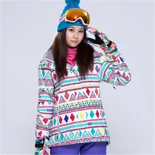 GSOU SNOW Супер Толстая Теплая Лыжная куртка famale Открытый ветрозащитный водонепроницаемый дышащий Лыжный костюм двухбортный однобортный лыжный костюм