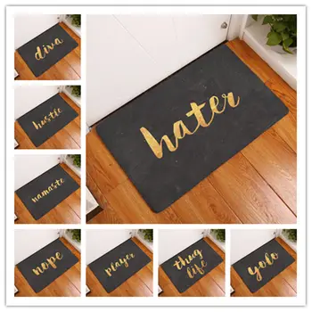 

Love Life Black Gold Quote Vintage Mat Bath Carpet Decorative Anti-Slip Mats Room Car Floor Bar Rugs Door Home Decor Gift