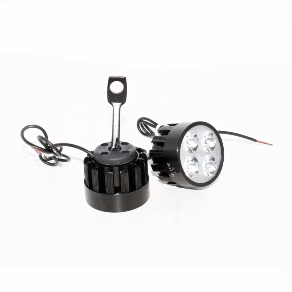 

2x Universal LED Motorcycle Headlight Mirror Mount Driving Fog Bike Head Light Spotlight Assist Lamp Side Mirror Bulbs w/ Switch