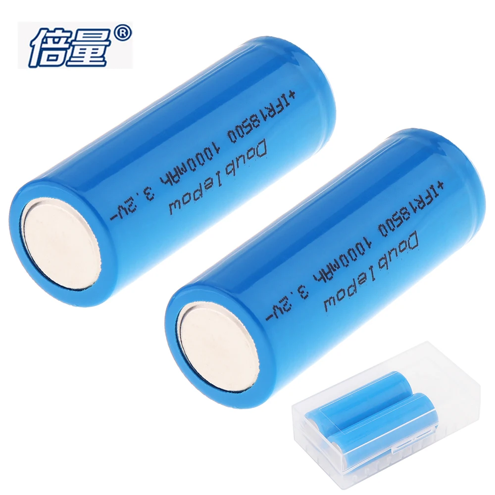 2 шт./лот doulepow 1000mAh 3 V 18500 литий-ионная аккумуляторная батарея с предохранительным