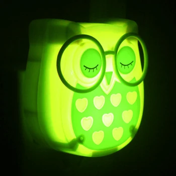 

Cute Cartoon Owl Led Mini Night Light Auto Control LED Sensor Lights Child Kids Baby Soft Lamp Bedroom Lighting Wall Decoration