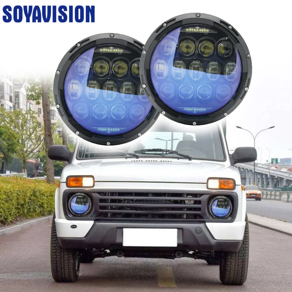New Design For Land Rover 7 Inch Projector Daymaker Headlights Set with DRLAmber Turn Signal for Jeep Wrangler 97-2017 JK TJ LJ (24)