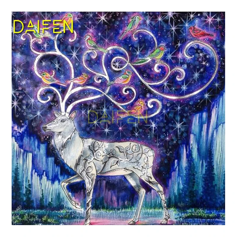 

Full Round Diamond mosaic DIY 3D Diamond painting Cross stitch Full Square Diamond embroidery deer birds Shining Starry sky