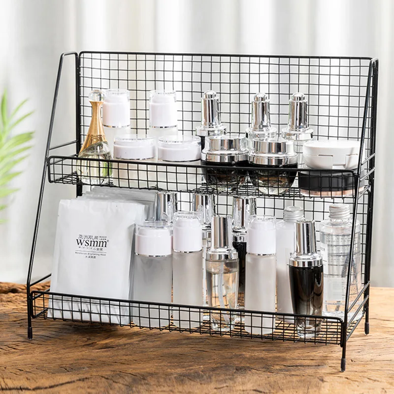 متعددة الوظائف مزدوجة طبقة أشتات تخزين حامل و رف المطبخ حديقة الحمام سطح المكتب ماكياج المعادن المنظم عرض الرف