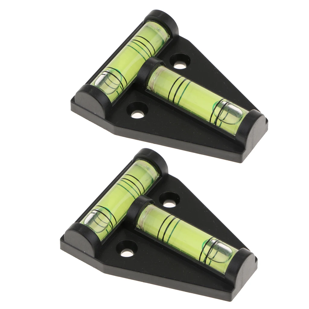 2 pack Plastic T Type Mini Bubble Spirit Level Measuring Device Lightweight DIY Tool Triangular Indicator For RV