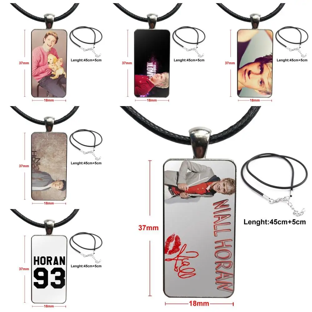For Women Choker Design Fashion Vintage Glass Rectangle Necklace Pendants Niall Horan 93 One Direction Band | Украшения и