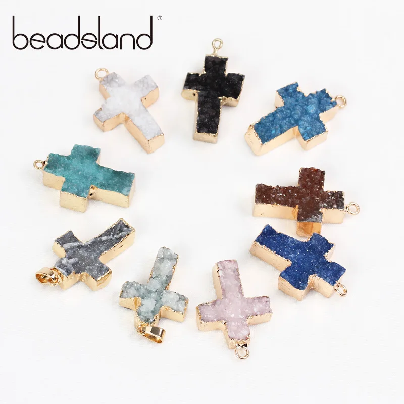 Подвеска из натурального камня Beadsland Geode Druzy Quartzs ожерелье и браслет для девочек