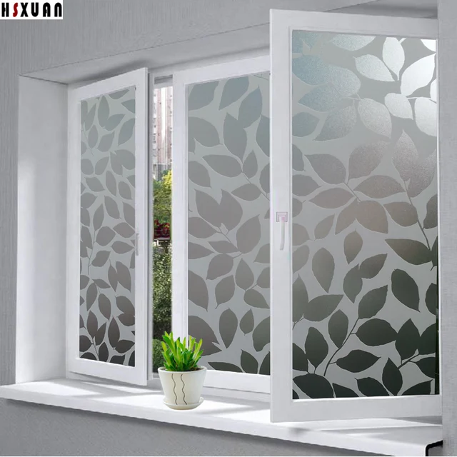 pvc decorative Window privacy Films 40x100cm Leaf decal waterproof Self