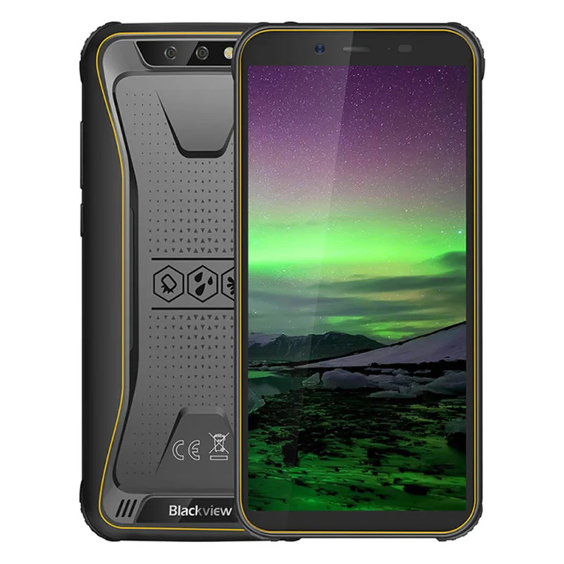 Blackview BV5500 IP68 Водонепроницаемый Android 8,1 MTK6580P мобильный телефон 5," 18:9 экран 2 Гб+ 16 Гб 4400 мАч Dual SIM 3G смартфон - Цвет: Цвет: желтый