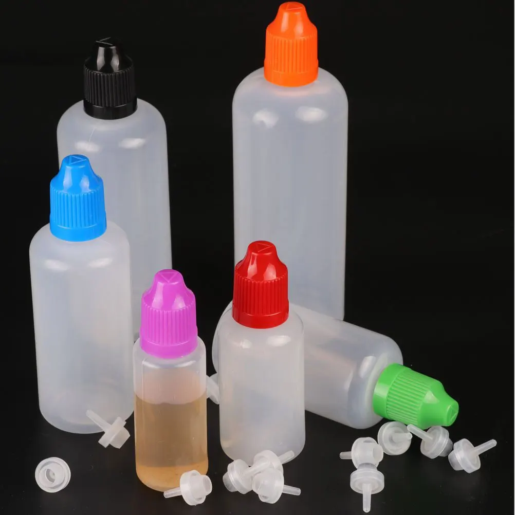 

5pcs 30ml LDPE Empty Plastic Squeezable Eye Dropper E Liquid Juice Refillable Bottles with 5 bottles of 1 funnel