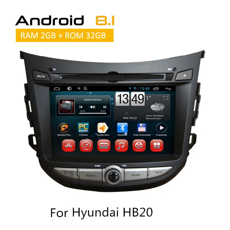 Android 8,1 автомобиль gps навигации DVD Media радиоприемник с iPod MP4 MP5 VCD CD SWC Стерео для HYUNDAI HB20 Центральный Мультимедиа