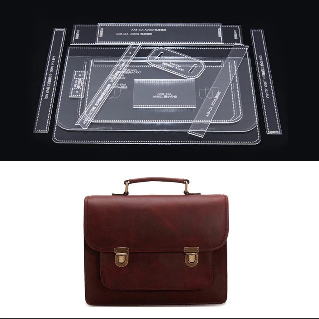 13Pcs DIY Leathercraft Messenger Bag Acrylic Shoulder Bag Stencil Templates