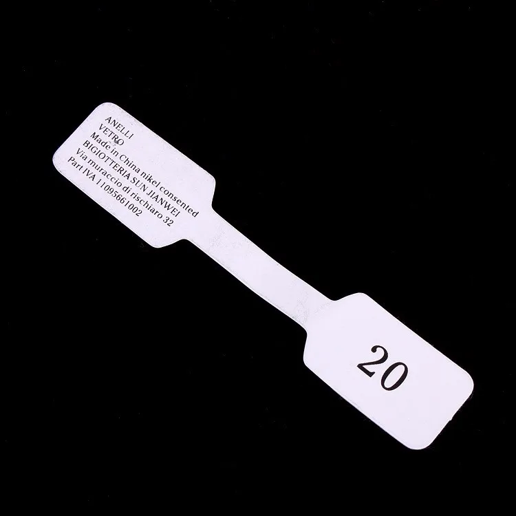 1,2x6 см белая бумага дисплей ювелирных изделий этикетки для карточек кольцо стикер Hangtag 1000 шт./лот пустые бумажные бирки с ценами упаковка H009