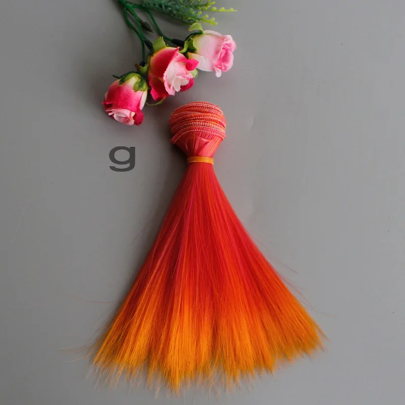1 шт. 15 см прямые парики волосы утки наращивания для BJD куклы DIY аксессуары - Цвет: g