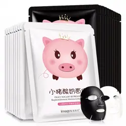 Изображения красота свинья йогурт увлажняющая прижимная кожа невидимая маска для лица увлажнение с осветляющим эффектом черная маска