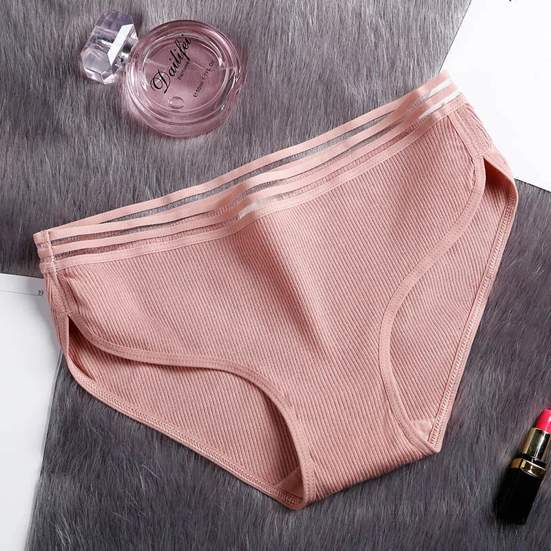 Woman Panties Cotton Underwear For Woman Briefs Solid Simple Antibacterial New 1 Pcs Panty Woman Female Underwear BANNIROU L-XXL - Цвет: Pink