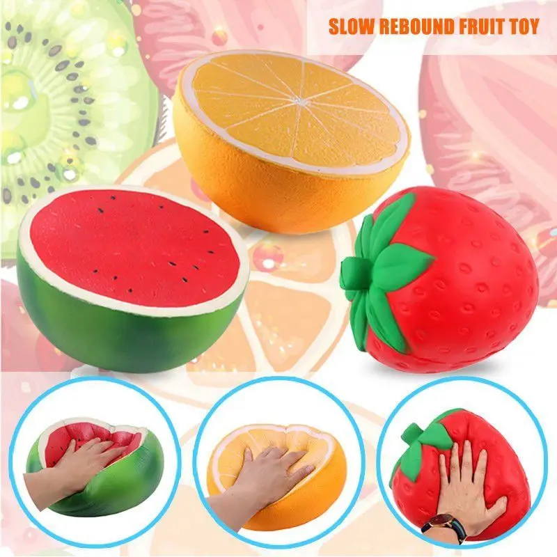 

25cm Giant Squishy Strawberry Squeeze Soft Slow Rising Relieves Stress Toy Fruits Squishies Relaxing Billow Toys For Children