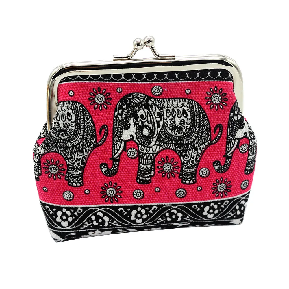 

Coin Purse Girls Canvas Lady Wallet Fashion Women Elephant Floral Printting Purse Clutch Bag Carteira Bolsa