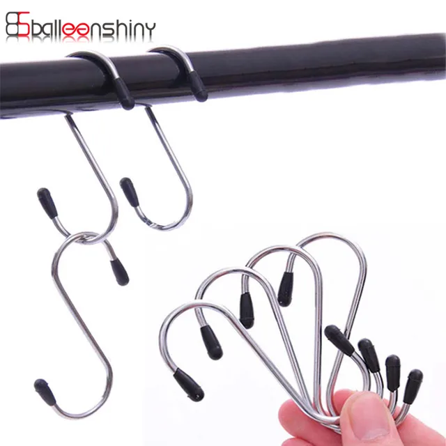 Best Price 4PCS/Lot Stainless Steel Storage Hook Cabinet Kitchen Clothes Hanger Closet Hanging Organizer Accessories